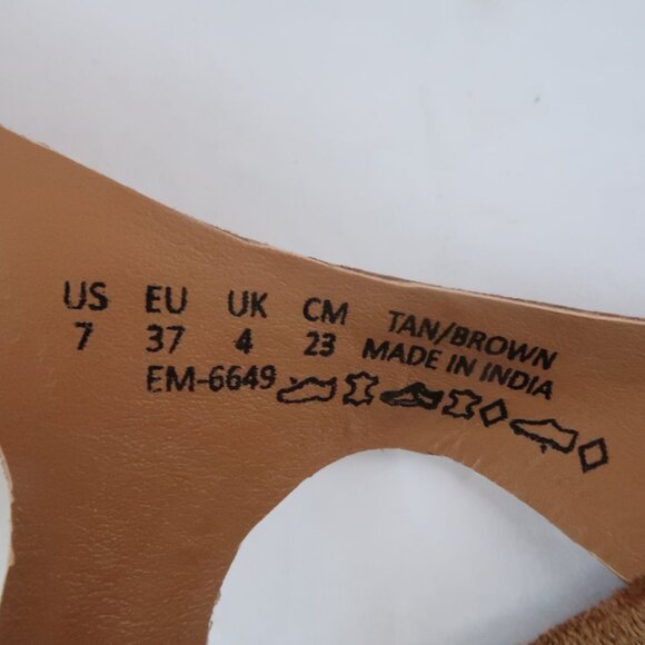 Grashius Western Hand-Tooled Comfy Thong Sandals Sz 7 Color  Color Brown - Picture 10 of 12